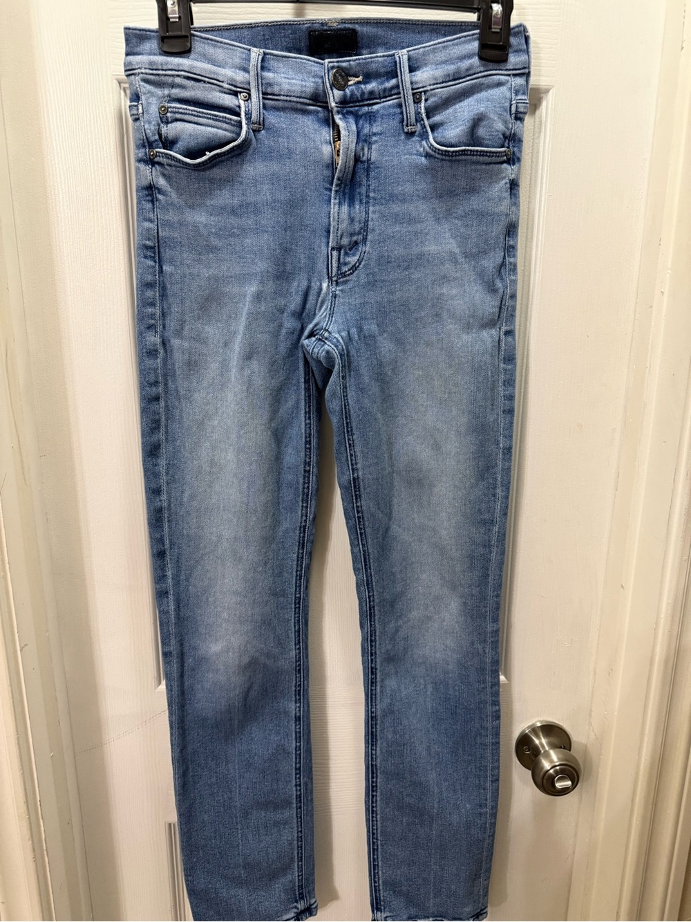 MOTHER Mid Rise Dazzle Ankle light blue jeans
